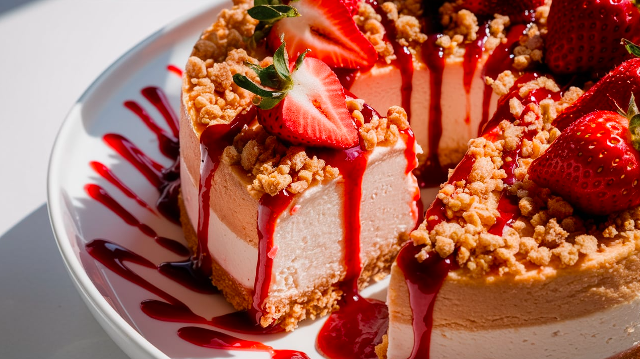 Strawberry Crunch Cheesecake