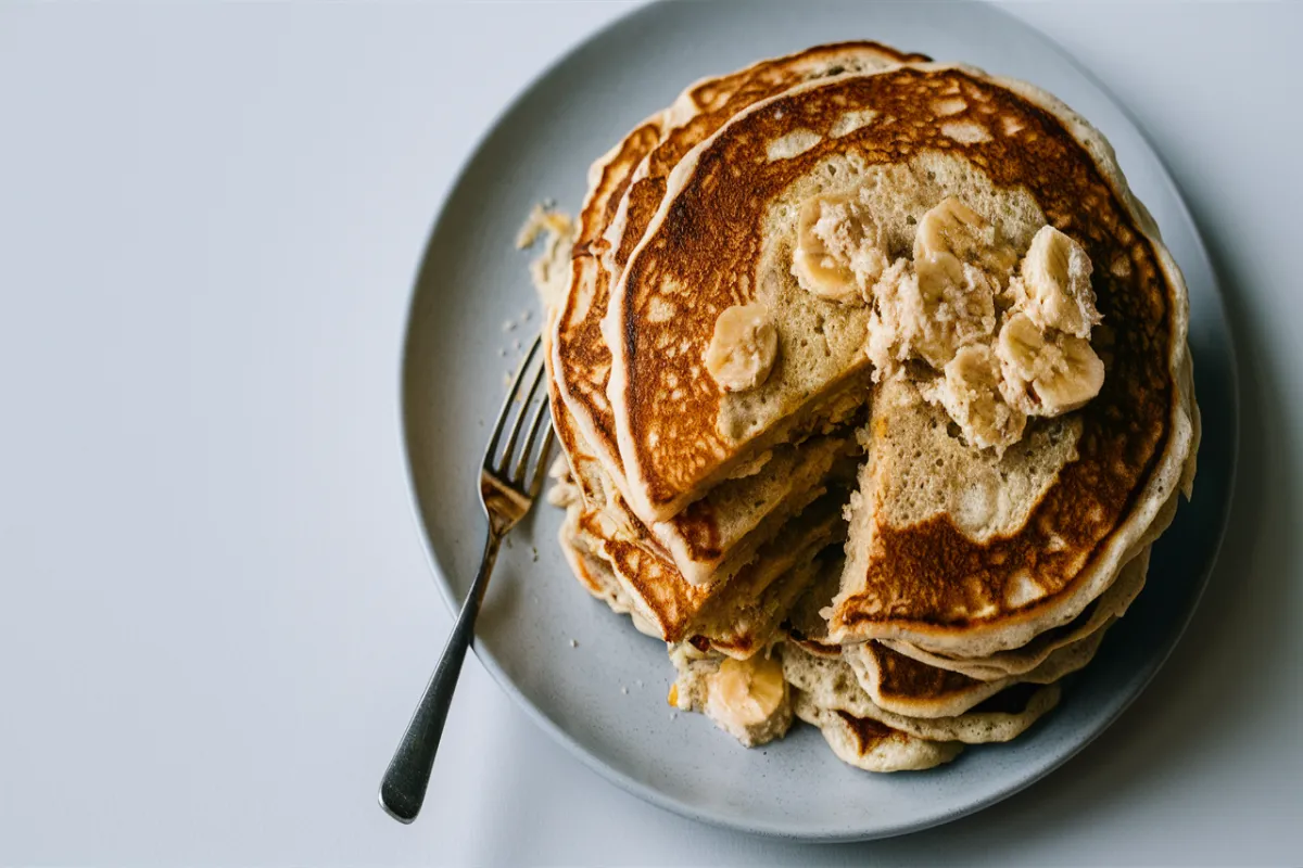 Soggy banana pancakes on a plate