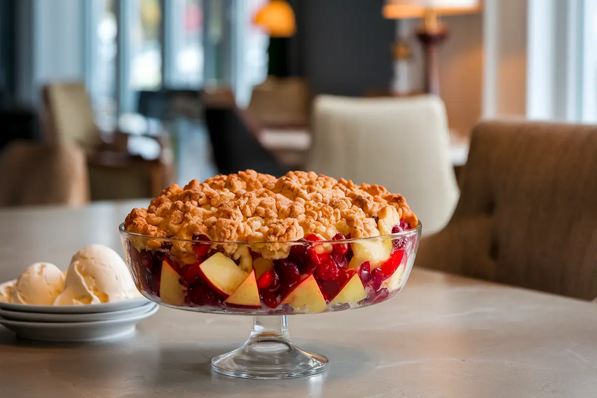 cranberry apple crumble serving 