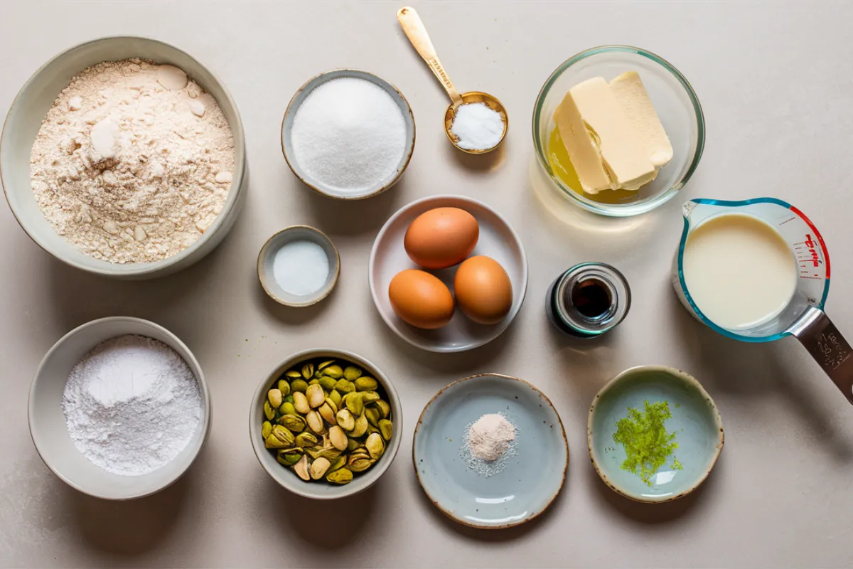 Ingredients for Pistachio Muffins