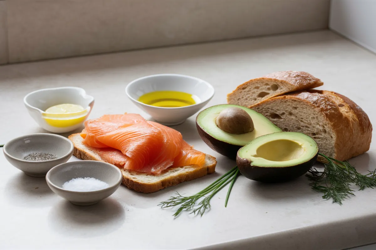 Ingredients for Salmon Avocado Toast