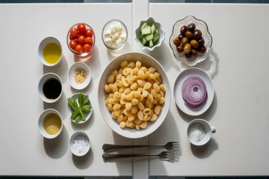 Ingredients for Orecchiette Pasta Salad