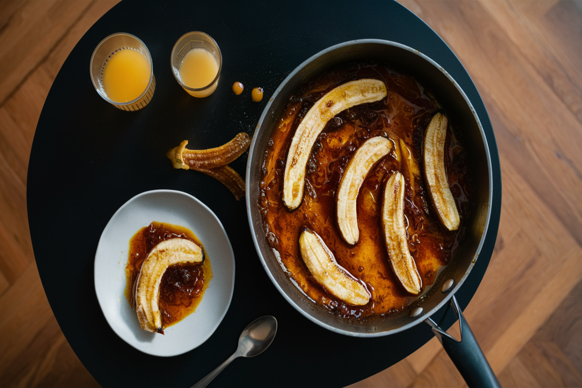 Bananas Foster made with fruit juice