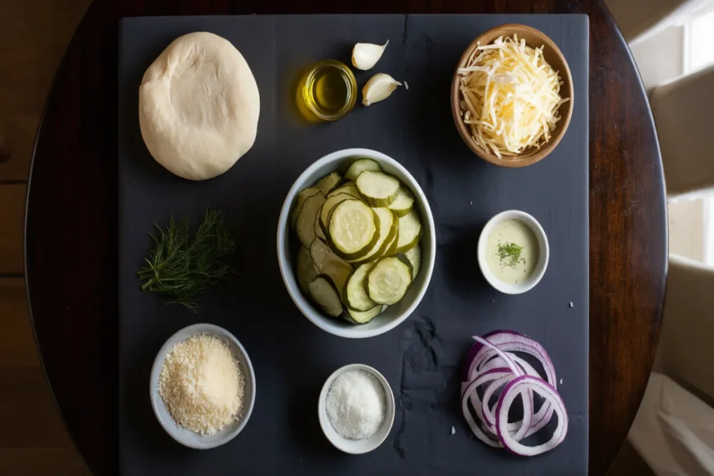 Ingredients for Pickle Pie Pizza