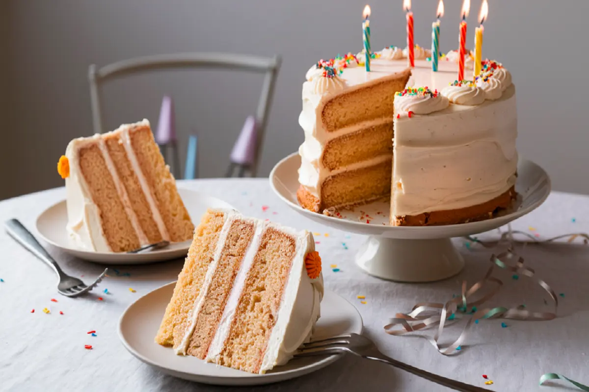 serving birthday cake 