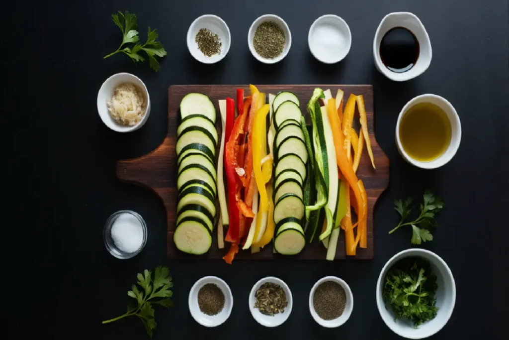 Ingredients for Zucchini and Peppers